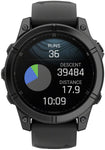 Garmin fenix E Smartwatch - 47mm AMOLED Slate Gray Steel with Black Silicone Band