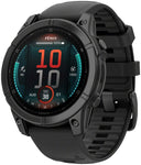 Garmin fenix E Smartwatch - 47mm AMOLED Slate Gray Steel with Black Silicone Band