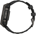 Garmin fenix 8 Smartwatch - 47mm Solar Sapphire Carbon Gray DLC Titanium with Black/Pebble Gray Silicone
