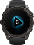 Garmin fenix 8 Smartwatch - 51mm AMOLED Sapphire Carbon Gray DLC Titanium with Black/Pebble Gray Silicone