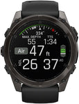 Garmin fenix 8 Smartwatch - 51mm AMOLED Sapphire Carbon Gray DLC Titanium with Black/Pebble Gray Silicone