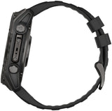 Garmin fenix 8 Smartwatch - 51mm AMOLED Sapphire Carbon Gray DLC Titanium with Black/Pebble Gray Silicone