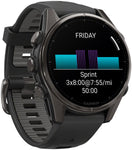 Garmin fenix 8 Smartwatch - 43mm AMOLED Sapphire Carbon Gray DLC Titanium with Black/Pebble Gray Silicone