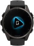 Garmin fenix 8 Smartwatch - 43mm AMOLED Sapphire Carbon Gray DLC Titanium with Black/Pebble Gray Silicone
