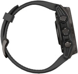 Garmin fenix 8 Smartwatch - 43mm AMOLED Sapphire Carbon Gray DLC Titanium with Black/Pebble Gray Silicone