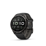 Garmin fenix 9 Pro – 43 mm Carbon Gray DLC Titanium with Black/Pebble Gray Silicone Band
