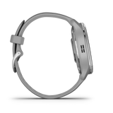 Garmin Venu 2 Plus, Silver Stainless Steel Bezel with Powder Gray Case and Silicone Band