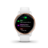 Garmin Venu 2S, Rose Gold Stainless Steel Bezel with White Case and Silicone Band