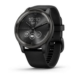 Garmin vívomove Trend, Slate Stainless Steel Bezel with Black Case and Silicone Band