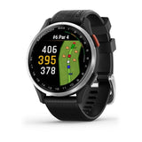 Garmin Approach S44, Silver Aluminum Bezel with Black Silicone Band