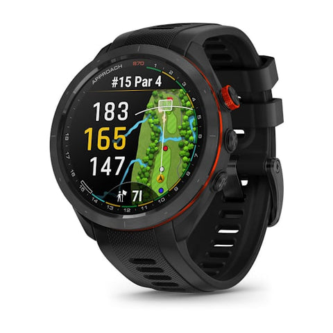 Garmin Approach S70, 47 mm, Black/Red Ceramic Bezel with Black Silicone Band