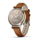 Garmin Lily 2 Classic, Cream Gold with Tan Leather Band