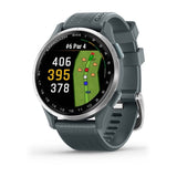Garmin Approach S44, Silver Aluminum Bezel with Twilight Silicone Band