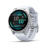 Garmin fenix 8, 43 mm, AMOLED, Silver with Whitestone Silicone Band