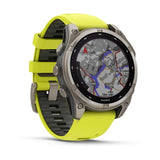 Garmin fenix 8, 47 mm, Solar, Sapphire, Titanium with Amp Yellow/Graphite Silicone Band