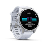 Garmin fenix 8, 43 mm, AMOLED, Silver with Whitestone Silicone Band