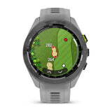 Garmin Approach S70, 42 mm, Black/Amp Yellow Ceramic Bezel with Powder Gray Silicone Band