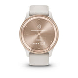 Garmin vívomove Trend, Peach Gold Stainless Steel Bezel with Ivory Case and Silicone Band