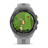 Garmin Approach S70, 42 mm, Black/Amp Yellow Ceramic Bezel with Powder Gray Silicone Band