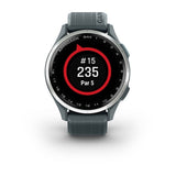 Garmin Approach S44, Silver Aluminum Bezel with Twilight Silicone Band