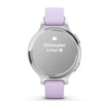 Garmin Lily 2 Active, Silver with Purple Jasmine Silicone Band