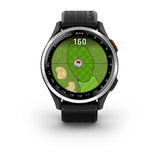 Garmin Approach S44, Silver Aluminum Bezel with Black Silicone Band