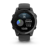Garmin fenix E, 47 mm, AMOLED, Slate Gray Steel with Black Silicone Band