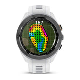 Garmin Approach S70, 42 mm, Black/Peach Ceramic Bezel with White Silicone Band