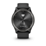 Garmin vívomove Trend, Slate Stainless Steel Bezel with Black Case and Silicone Band