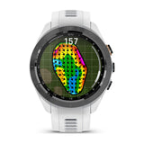 Garmin Approach S70, 42 mm, Black/Peach Ceramic Bezel with White Silicone Band