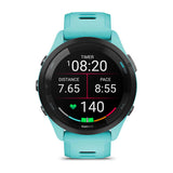 Garmin Forerunner 265, Black Bezel with Aqua Case and Aqua/Black Silicone Band
