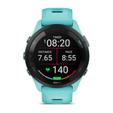 Garmin Forerunner 265, Black Bezel with Aqua Case and Aqua/Black Silicone Band