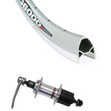 Wheel Shop, Rear 700C Wheel, 36H Silver Alloy Double Wall Alex G6000/ Silver Shimano FH-RM30 7spd QR Hub, DT Stainless Spokes
