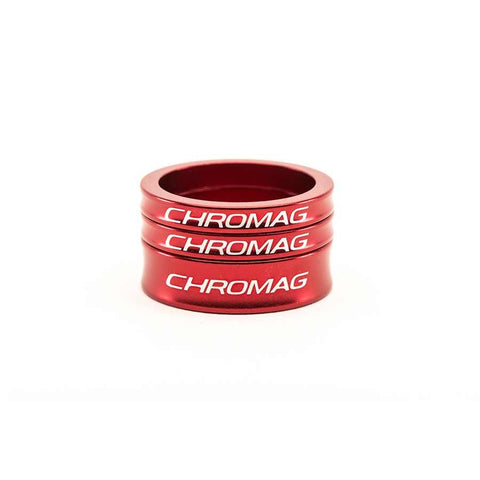 Chromag, Spacer Kit, Headset Spacer, 1-1/8'', Height: Set, Aluminum, Red, Kit