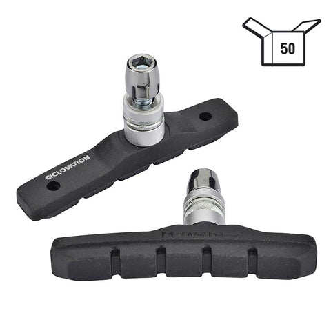 Ciclovation, Basic Mountain, Brake pad, Cartridge type, Threaded, Black, Box of 50 pairs