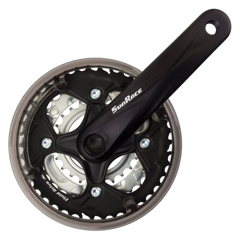 Sun Race, FCM500, Crankset, 6/7/8 sp., Square tapered, 24/34/42T, 170mm, Black