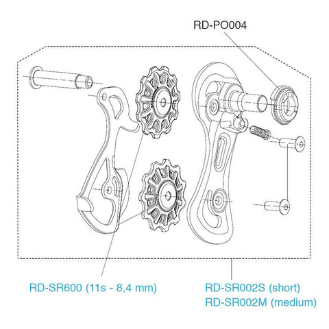 Campagnolo, RD-SR002M, Rear derailleur cage, Medium, For SR