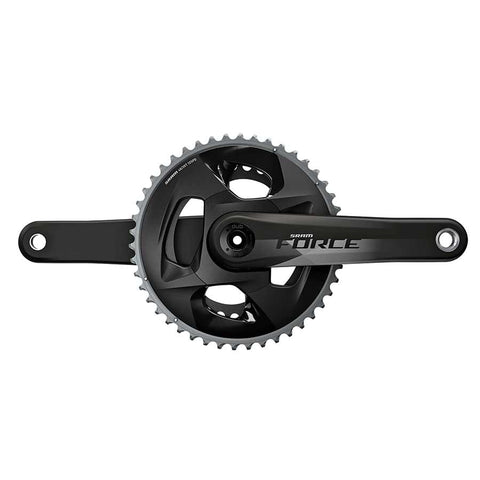 SRAM, Force AXS, Crankset, Speed: 12, Spindle: 28.99mm, BCD: 107, 46/33, DUB, 165mm, Black Gloss, Road