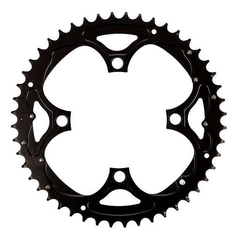 Truvativ, 48T, 9 sp, BCD 104mm, 4-Bolt, Outer Chainring, For 26/36/48, Aluminum, Black, 11.6215.090.000