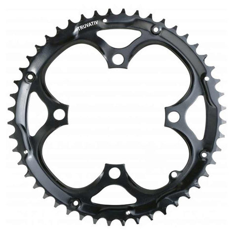 Truvativ, 48T, 9 sp, BCD 104mm, 4-Bolt, Outer Chainring, For 28/38/48, Steel, Black, 11.6215.018.000
