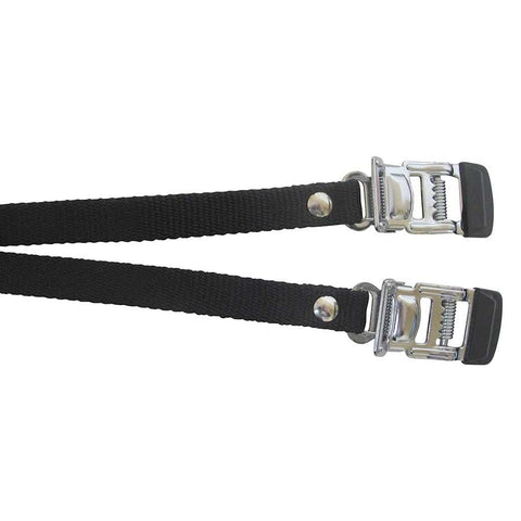EVO, Nylon toe clip straps with steel buckle, Black