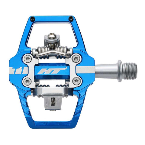 HT Components, T1, Enduro Race, Pedals, Body: Aluminum, Spindle: Cr-Mo, 9/16'', Royal Blue, Pair