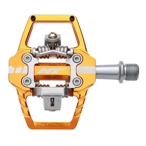 HT Components, T1, Enduro Race, Pedals, Body: Aluminum, Spindle: Cr-Mo, 9/16'', Orange, Pair