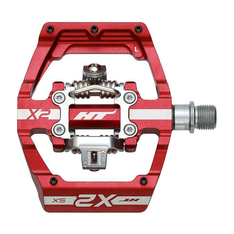 HT Components, X2-SX, BMX-SX, Pedals, Body: Aluminum, Spindle: Cr-Mo, 9/16'', Red, Pair
