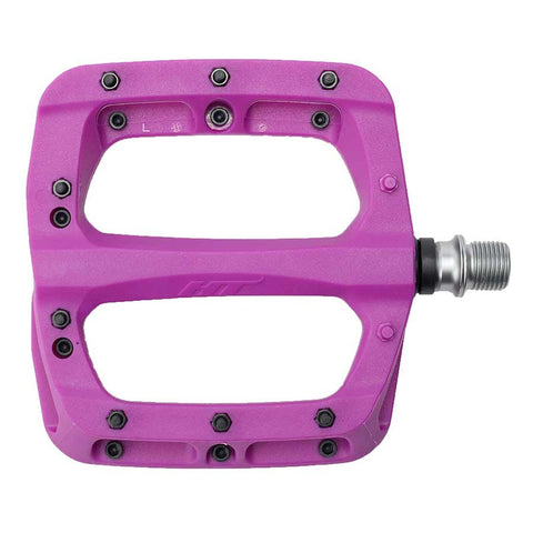 HT Components, PA03A, Nano P, Platform Pedals, Body: Nylon, Spindle: Cr-Mo, 9/16'', Purple, Pair