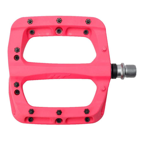 HT Components, PA03A, Nano P, Platform Pedals, Body: Nylon, Spindle: Cr-Mo, 9/16'', Pink, Pair