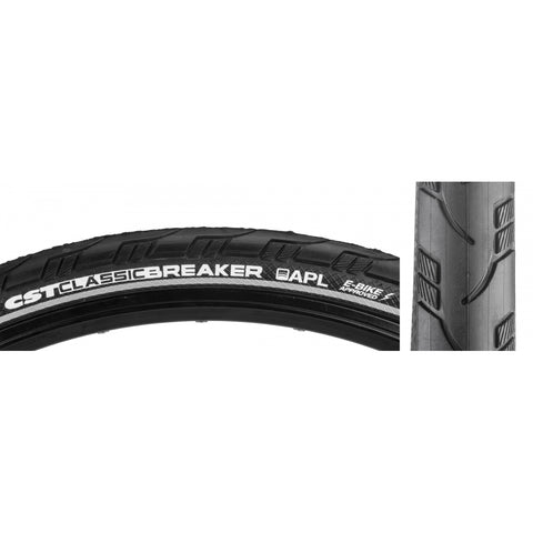 CST, Classic Breaker C1838, Tire, 700x38C, Wire, Clincher, Single, Anti-Puncture Layer, 22TPI, Black