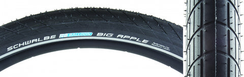 Schwalbe, Big Apple, Tire, 20''x2.15, Wire, Clincher, Endurance, RaceGuard, 50TPI, Black