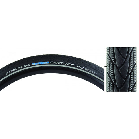 Schwalbe, Marathon Plus, Tire, 700x47C, Wire, Clincher, Endurance, SmartGuard, 67TPI, Black