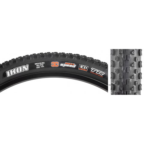 Maxxis, Ikon, Tire, 26''x2.20, Folding, Tubeless Ready, 3C Maxx Speed, EXO, 120TPI, Black